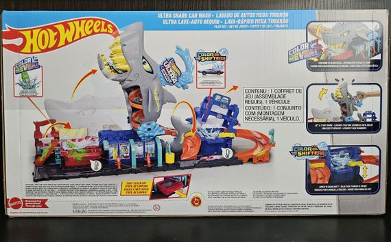 Трек Хот Вілс Кольорове перетворення Автомийка Акула Оригінал Hot Wheels City Ultra Shark Car Wash | Зображення 6