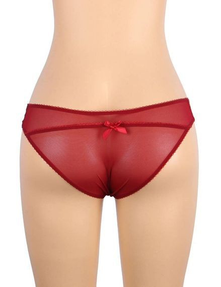 Трусики Star Night з поясом для панчіх мереживні, червоний sexstyle | Зображення 2