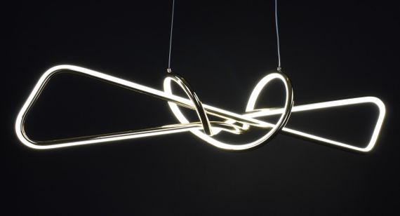 Люстра світлодіодна підвісна LED світильник для квартири на стелю лед 27481 Золото 25-150х15х100 см. | Зображення 4