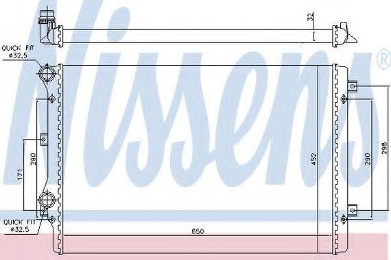 Радіатор охолодження AUDI, SEAT, VW (вир-во Nissens) NISSENS 65279A на VW PASSAT (362)