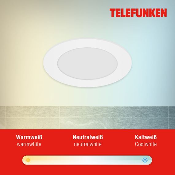 Светодиодный светильник с  WiFi  TELEFUNKEN Smart LED , Ø 12 см, 6 Вт, белый" | Зображення 2