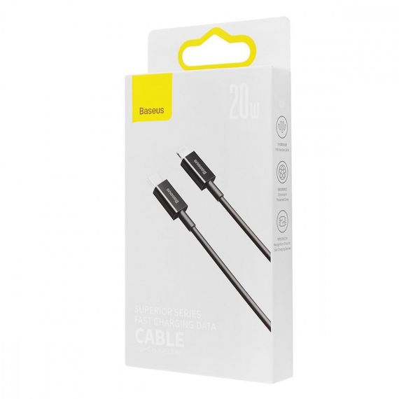 Кабель Baseus Superior Series Fast Charging Type-C to Lightning PD 20W (1m) black | Зображення 1
