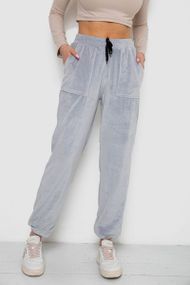 Штани жіночі велюрові, колір сірий, 238R58168