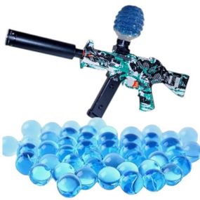 Ігровий акумуляторний автомат з глушником стріляє орбізами SY-0037 Чорний з блакитним