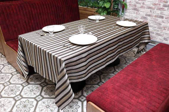 Скатерть жаккардовая Kayra Strip 160×285 см | Зображення 3