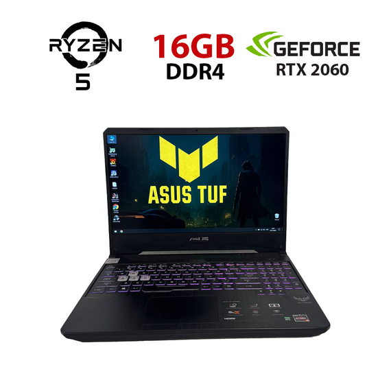 Игровой ноутбук Б-класс Asus TUF Gaming FX505DV / 15.6" (1920x1080) IPS / AMD Ryzen 5 3550H (4 (8) ядра по 2.1 - 3.7 GHz) / 16 GB DDR4 / 512 GB SSD / nVidia GeForce RTX 2060, 6 GB GDDR6, 192-bit / WebCam б/у