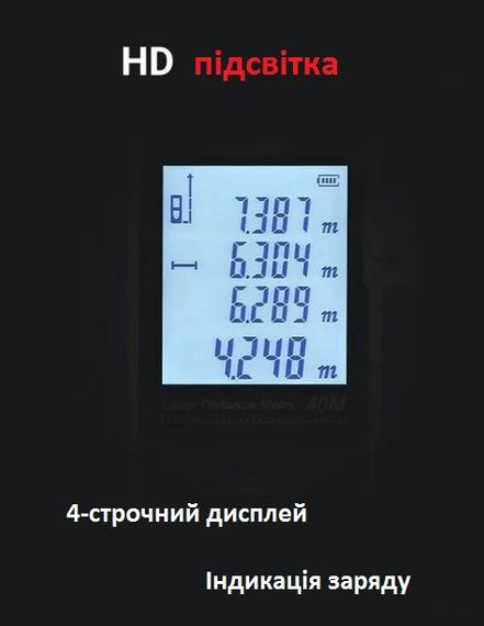 Лазерний далекомір рулетка Inkersi KE50 50 Метрів (2538737985) | Зображення 9