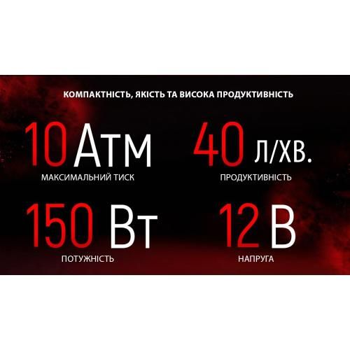 Компресор автомобільний "VOIN" VL-550 150psi/15Amp/40л/прикур./дефлятор/перехідник на клеми | Зображення 3
