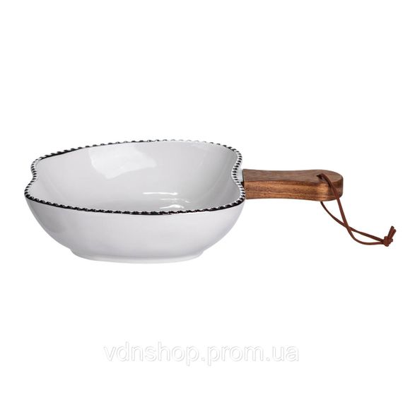 Тарілка порцелянова глибока з ручкою Яблуко 25×20×5 (см) з ручкою Срібло ZJH-14-4 | Зображення 2