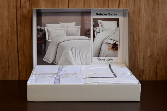 Комплект постільної білизни First Choice Deluxe Satin 200х220 Novel Line White | Зображення 3