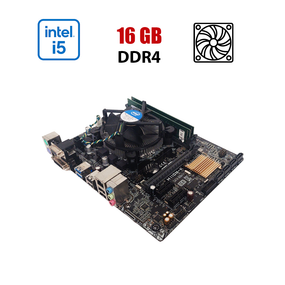 Комплект: материнська плата Asus H110M-K / Intel Core i5-7400 (4 ядра по 3.0 - 3.5 GHz) / 16GB DDR4 / Intel HD Graphics 630 / Socket LGA1151 / Кулер б/в