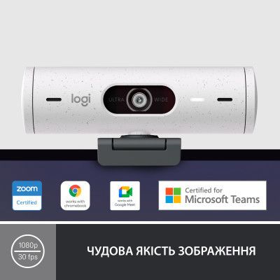 Веб-камера Logitech Brio 500 Off-White (960-001428) | Зображення 3