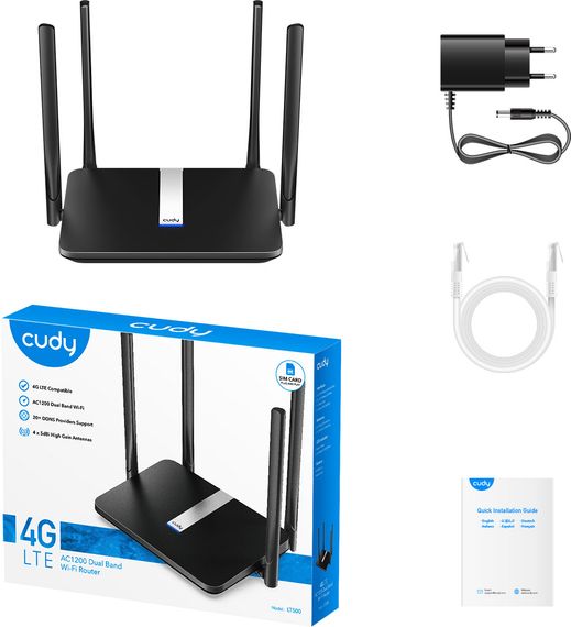 Маршрутизатор Cudy LT500, AC1200 Wi-Fi Mesh 4G LTE Cat4 Router | Зображення 1