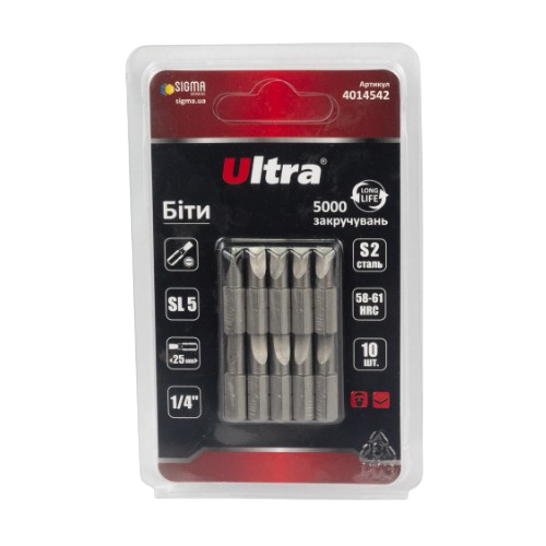Біта SL5*25мм. 1/4" 10 шт/уп S2 Ultra | Зображення 2