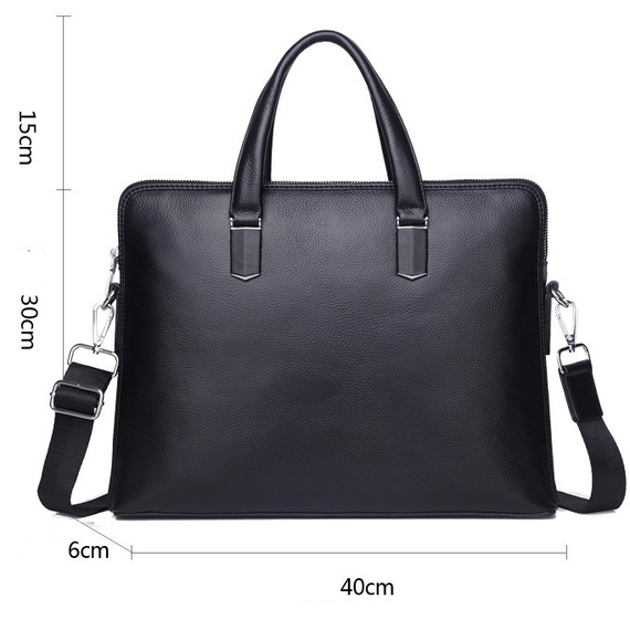 Кожаная мужская деловая сумка-портфель портфель для ноутбука черный Tiding Bag 64028 | Зображення 9