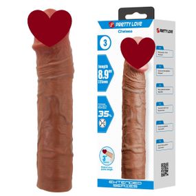 Удлиняющая насадка презерватив Pretty Love - Chelsea 8,9" Brown, BI-026272-1 sexstyle