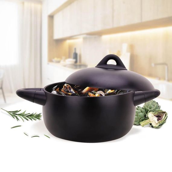 Каструля Maestro MR-4017-22, 4 л, 22 см, алюмінієва з кришкою та антипригарним покриттям | Зображення 1