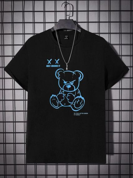 Футболка мужская с принтом повседневная M Черная