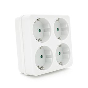 Розетка 4-х місна із заземленням SQ-RB-01/04A, 4x16A 250V~Max, 3500W, White, Q100