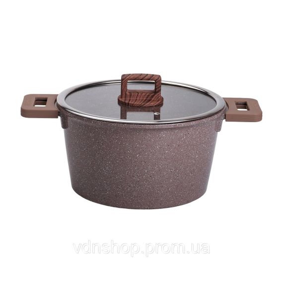 Набір посуду алюміній з товстим дном MGC з лопаткою, ополоником і пензликом кавовий HP-4-406CO | Зображення 1