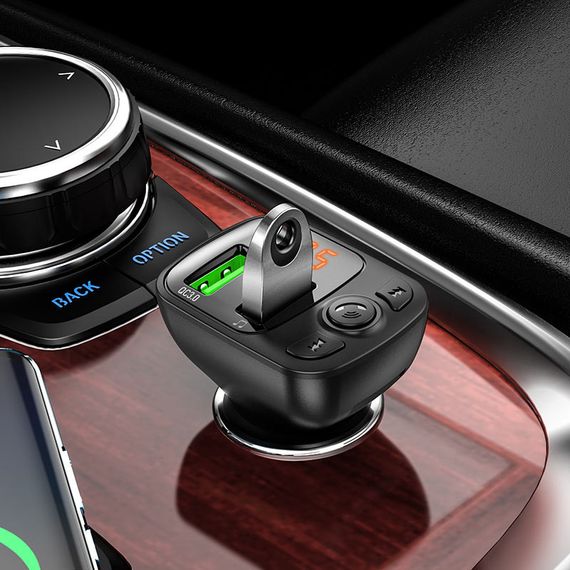 АЗУ FM модулятор Borofone BC41 Eminency QC3.0 (2USB-A) Черный | Зображення 4