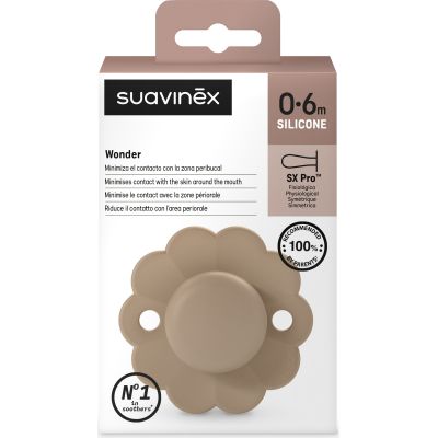 Пустышка Suavinex Wonder физиологическая, 0-6 мес. бежевая (308372) | Зображення 2