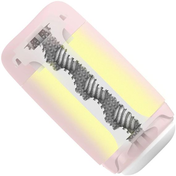 Мастурбатор TENGA PUFFY Strawberry Pink , ультрамягкий материал, многоразовый, сквозной | Зображення 3