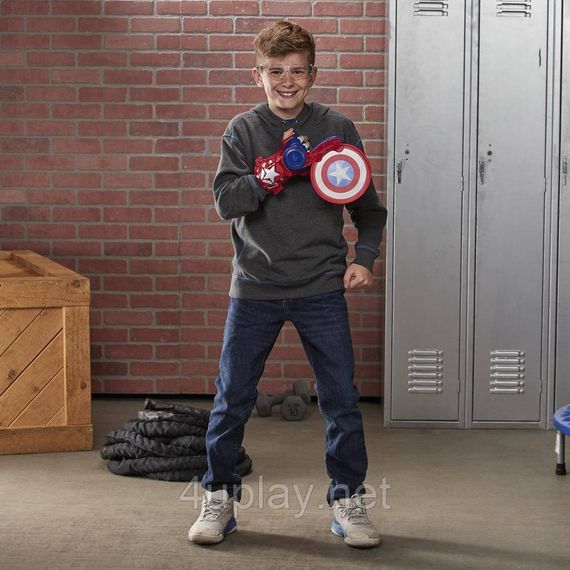 Дисковый бластер Nerf Marvel Captain America Shield Sling Перчатка, запускающая щит Капитана Америки | Зображення 4
