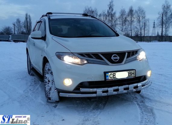 Передній захист ST015 (нерж) для Nissan Murano 2008-2014 рр | Зображення 1