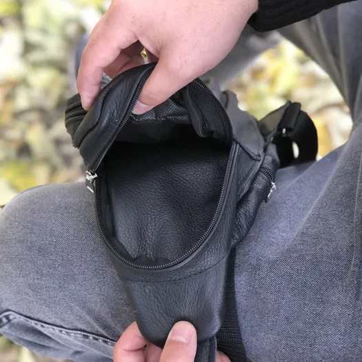 Сумка мішок через плече чоловіча, Сумка крос-боді гладка Чоловіча крос-боді сasual YF-66 | Зображення 4