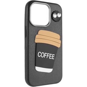 Чохол TPU Leather Toys для Apple iPhone 15 (6.1") Coffee / Black
