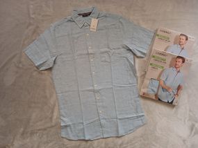 Сорочка льон/бавовна з коротким рукавом