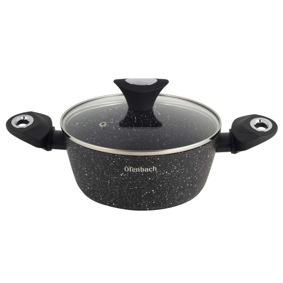 Набор посуды Black Marble из 12 предметов с подставками | Зображення 6
