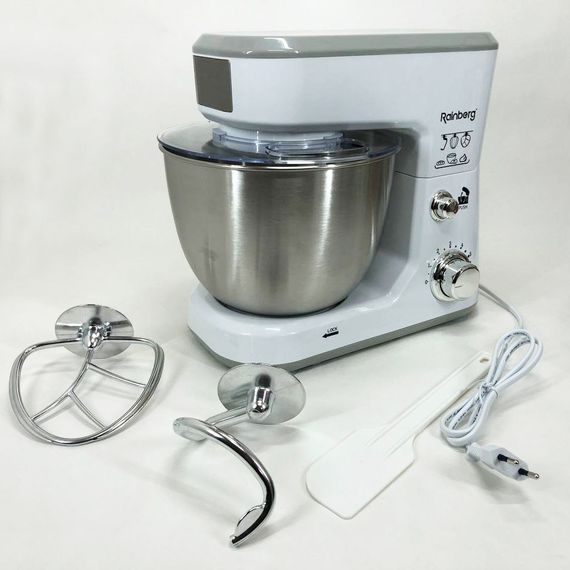 Миксер кухонный с чашей 4 л Rainberg RB-8082, Миксеры с чашей, Кухонный MP-430 миксер тестомес | Зображення 5