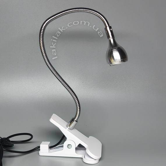 УФ лампа на кліпсі для нігтів (працює від USB) срібна 5W