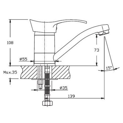 Змішувач для кухні HAIBA ERIS 004-15 CM (HB0099) | Зображення 1