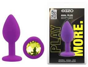 Анальна пробка EGZO Silicone Purple Round Plug, розмір S, силіконова, фіолетова Sex Aura