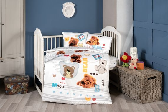 Постільна білизна для новонароджених First Choice Baby Digital Satin 100х150 см. Bear