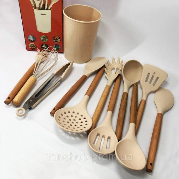 Кухонні предмети силікон Magio, Набір силіконових аксесуарів для кухні, Набір для готування з нейлону CI-90 | Зображення 3