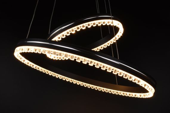 Люстра світлодіодна підвісна LED світильник для квартири на стелю лед з пультом 26564 Чорний 40-140х50х50 см. | Зображення 4