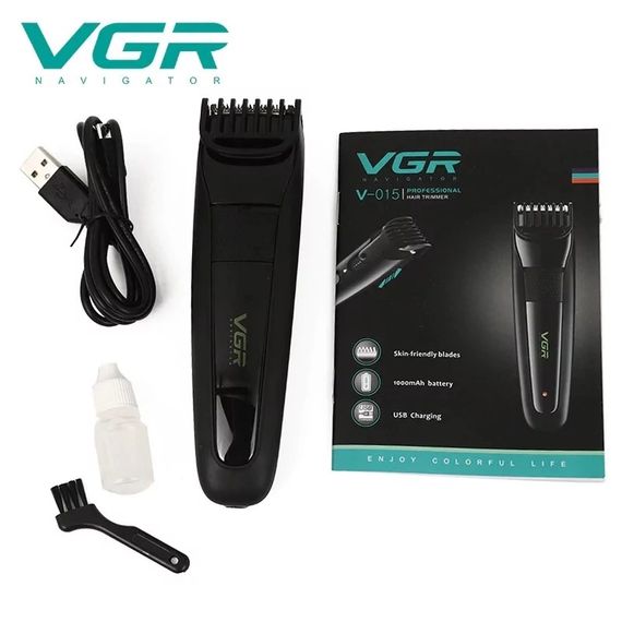 Машинка для стрижки волосся VGR V-015 Professional Black акумуляторна, 1000 мАг, 5 Вт (40949-V-015_301) | Зображення 3