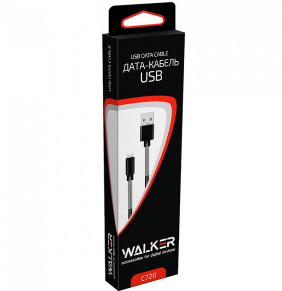 Кабель USB Type-C WALKER C720 2,4A 2м чорний | Зображення 2