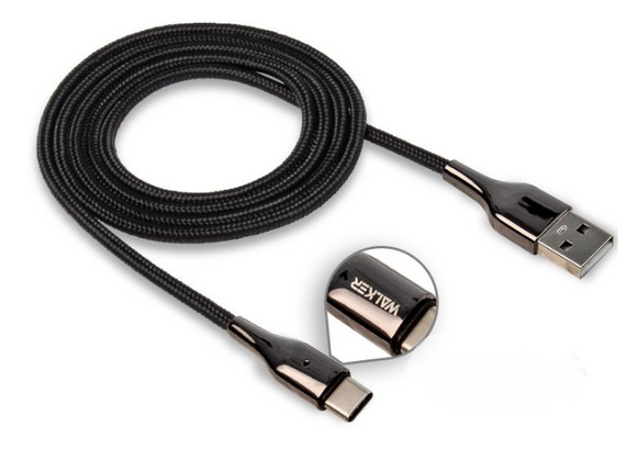 Кабель USB Type-C WALKER C930 3,1А 1м чорний
