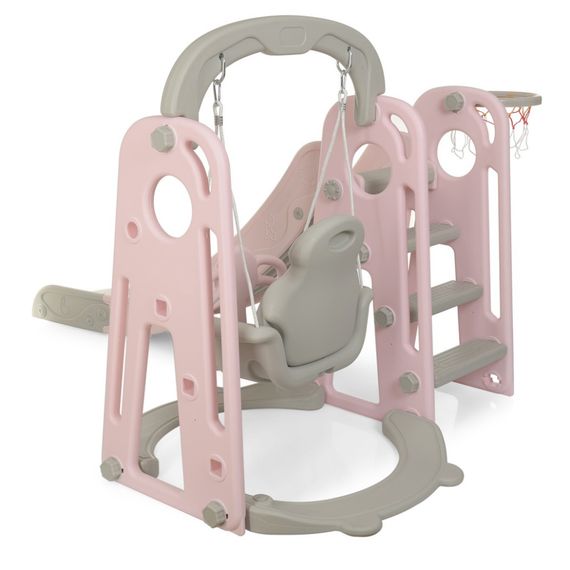 Дитяча гірка-гойдалка YG2020-1-8 пластик, з баскетбольним кільцем | Зображення 2
