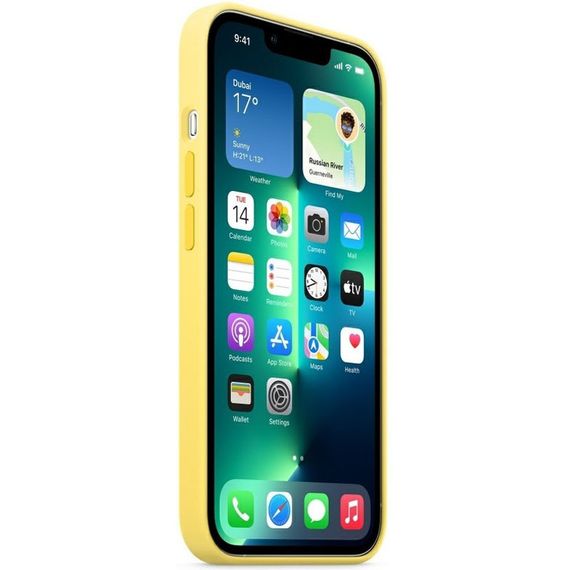 Чехол Silicone case (AAA) full with Magsafe для Apple iPhone 13 (6.1") Желтый / Lemon Zest | Зображення 1
