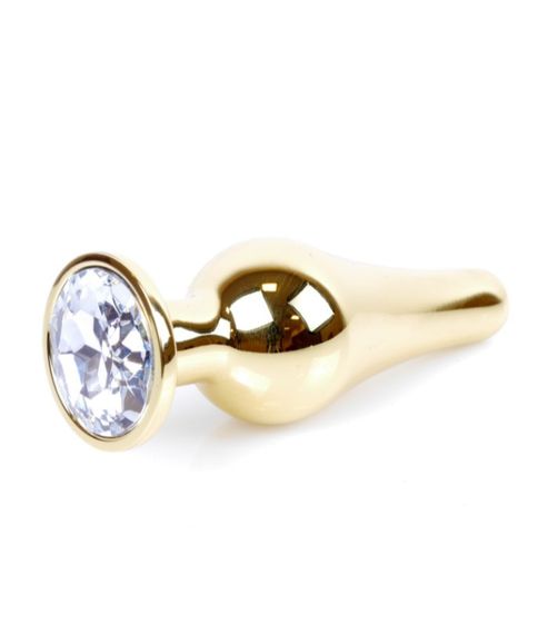 Анальна пробка - Jewellery Gold BUTT PLUG- Clear Sex Aura | Зображення 3