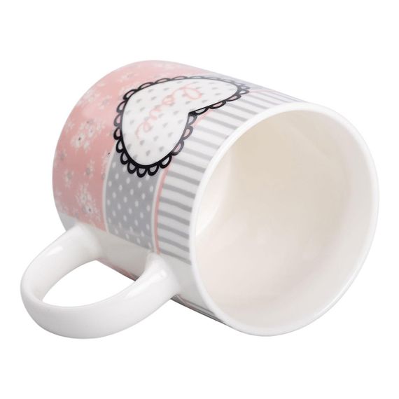 Чашка фарфоровая 400 (мл) чашка для кофе и чая з надписью и сердцем Lugi RX-N240143PKV | Зображення 2