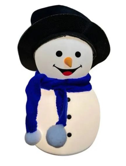 Дитячий силіконовий нічник Сніговик Snowman LJC-118 світильник акумуляторний іграшка для сну | Зображення 1