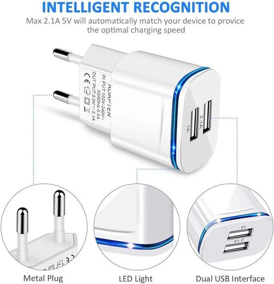 USB-зарядний пристрій Luoatip 2,1 А/5 В, 2 шт. | Зображення 5