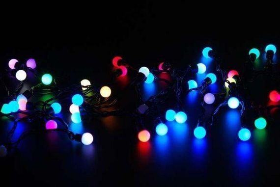 Гирлянда матовый шарик 28LED 5м (флеш) 10мм, Новогодняя бахрама, Светодиодная гирлянда, Уличная гирлянда | Зображення 5